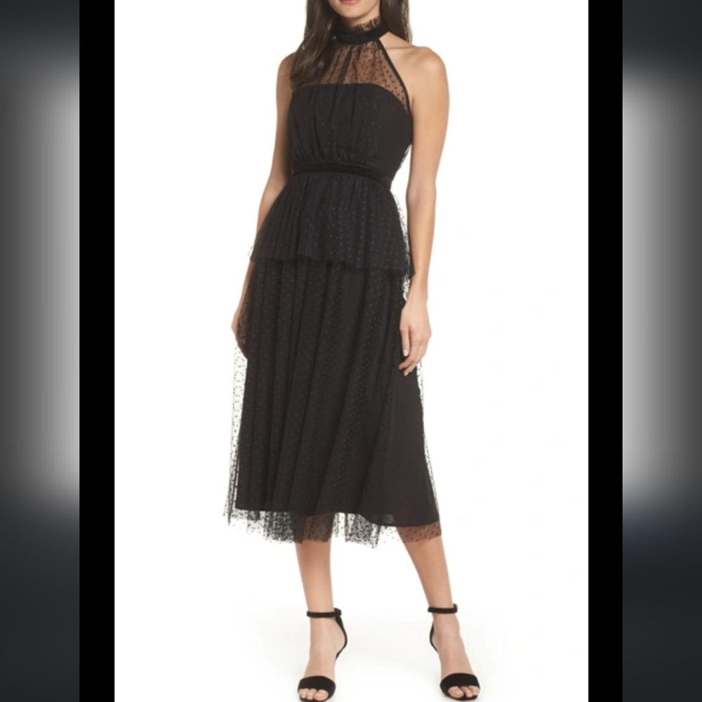 NWT Avec Les Filles Mock Tie Tulle Dress Sz 4 6